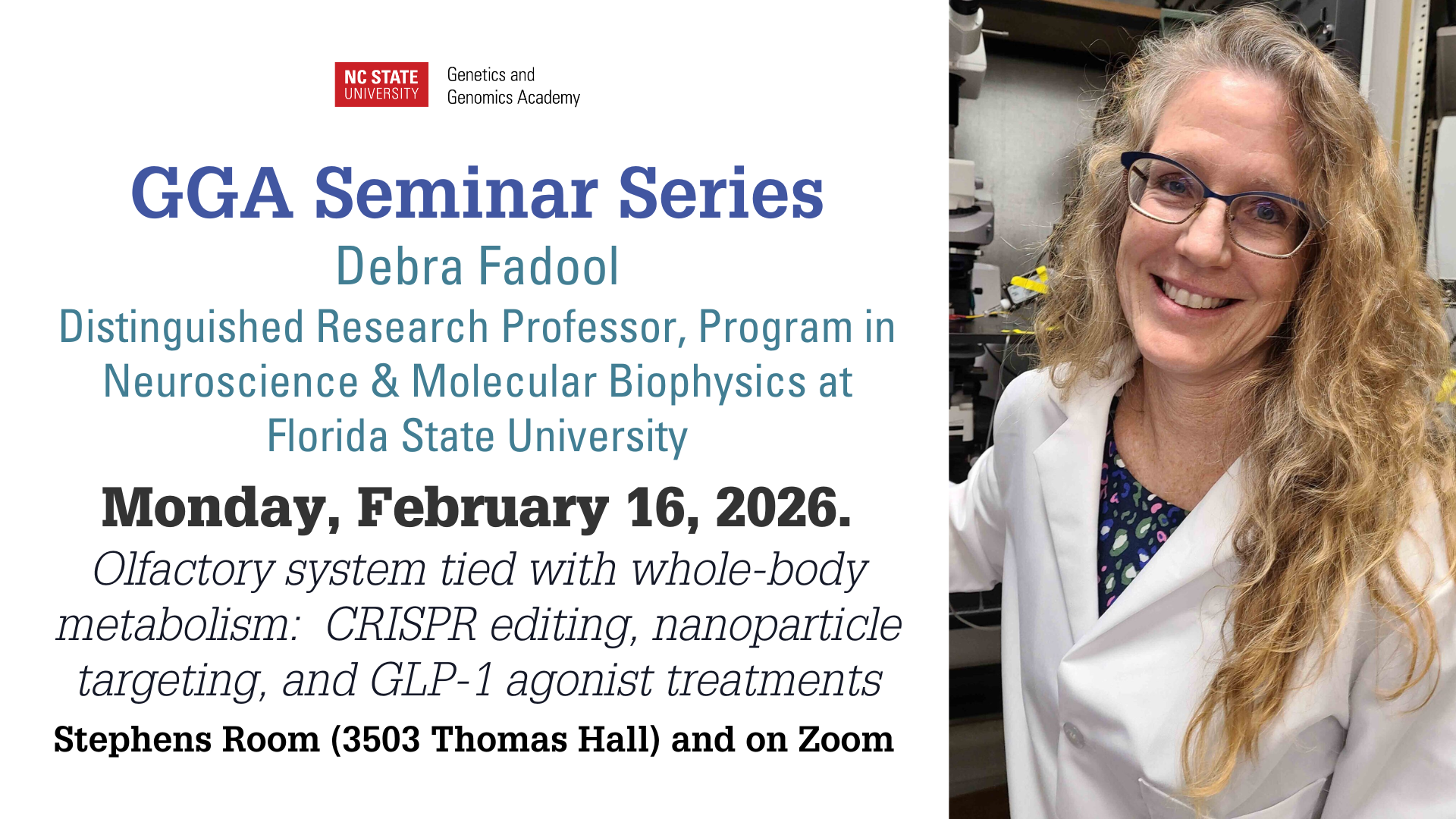 Debra Fadool seminar speaker.