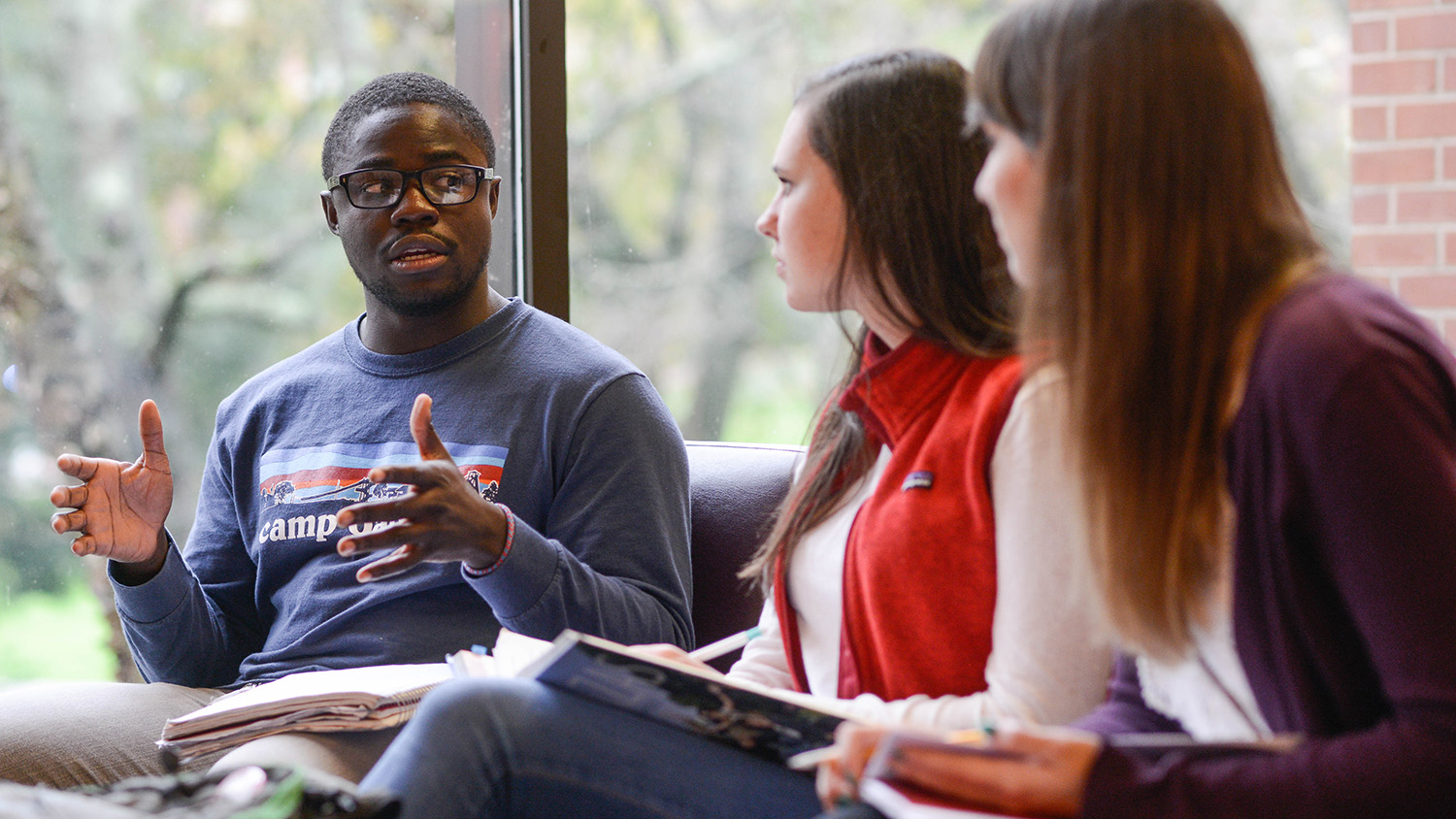 Students discussing a topic