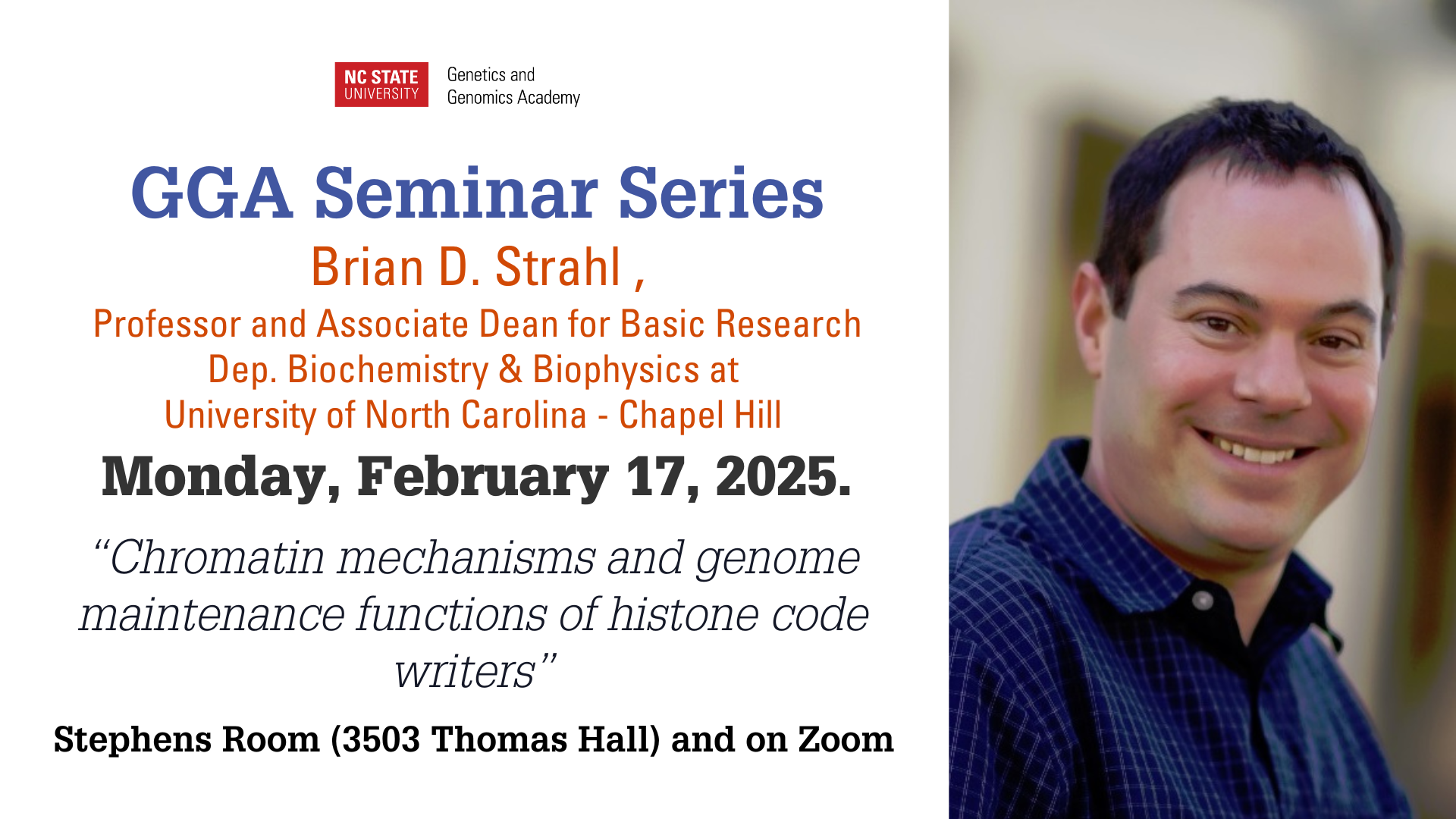 Flyer for Brian Strahl