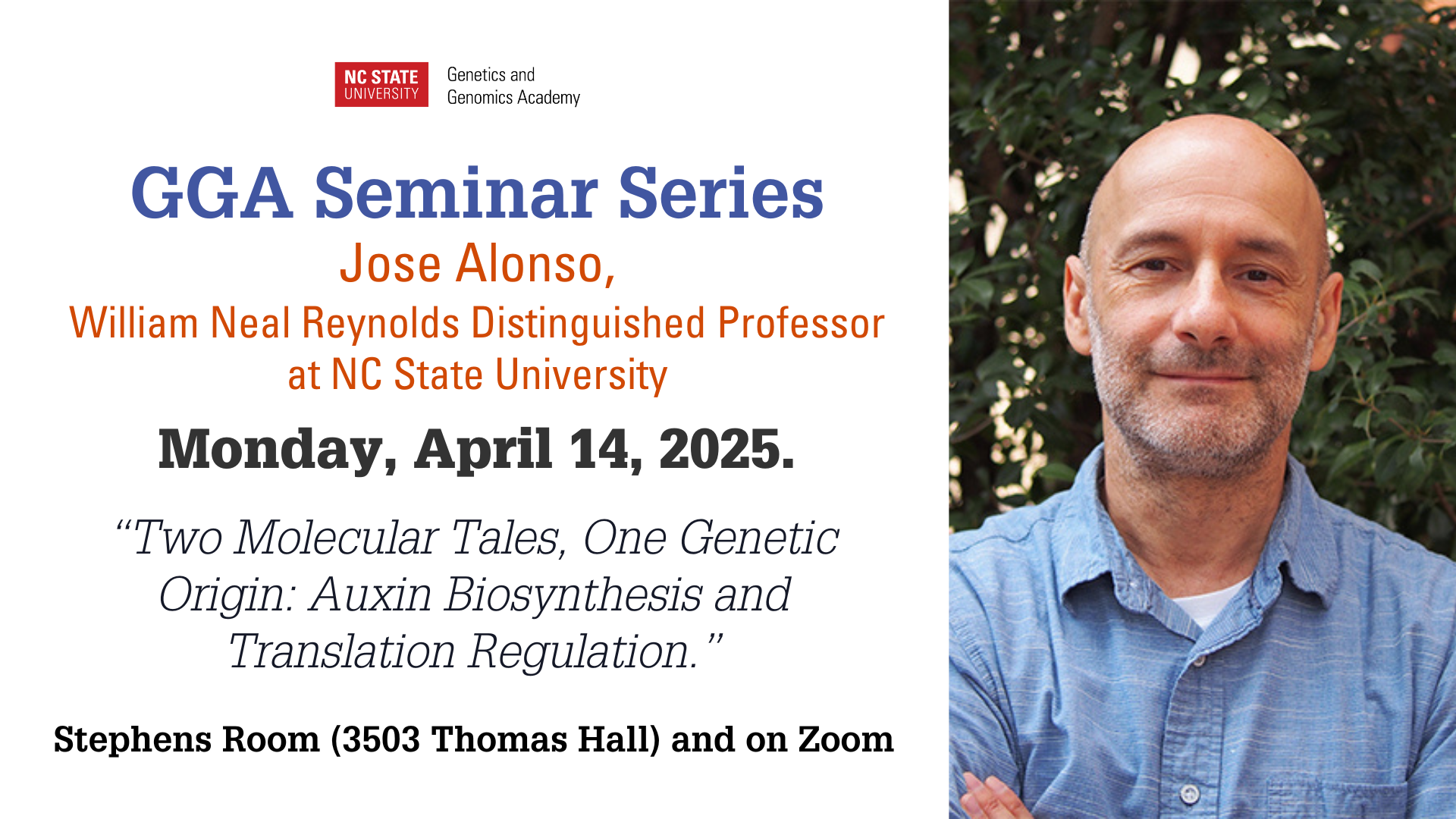 Speaker flyer for Jose Alonso.